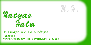 matyas halm business card